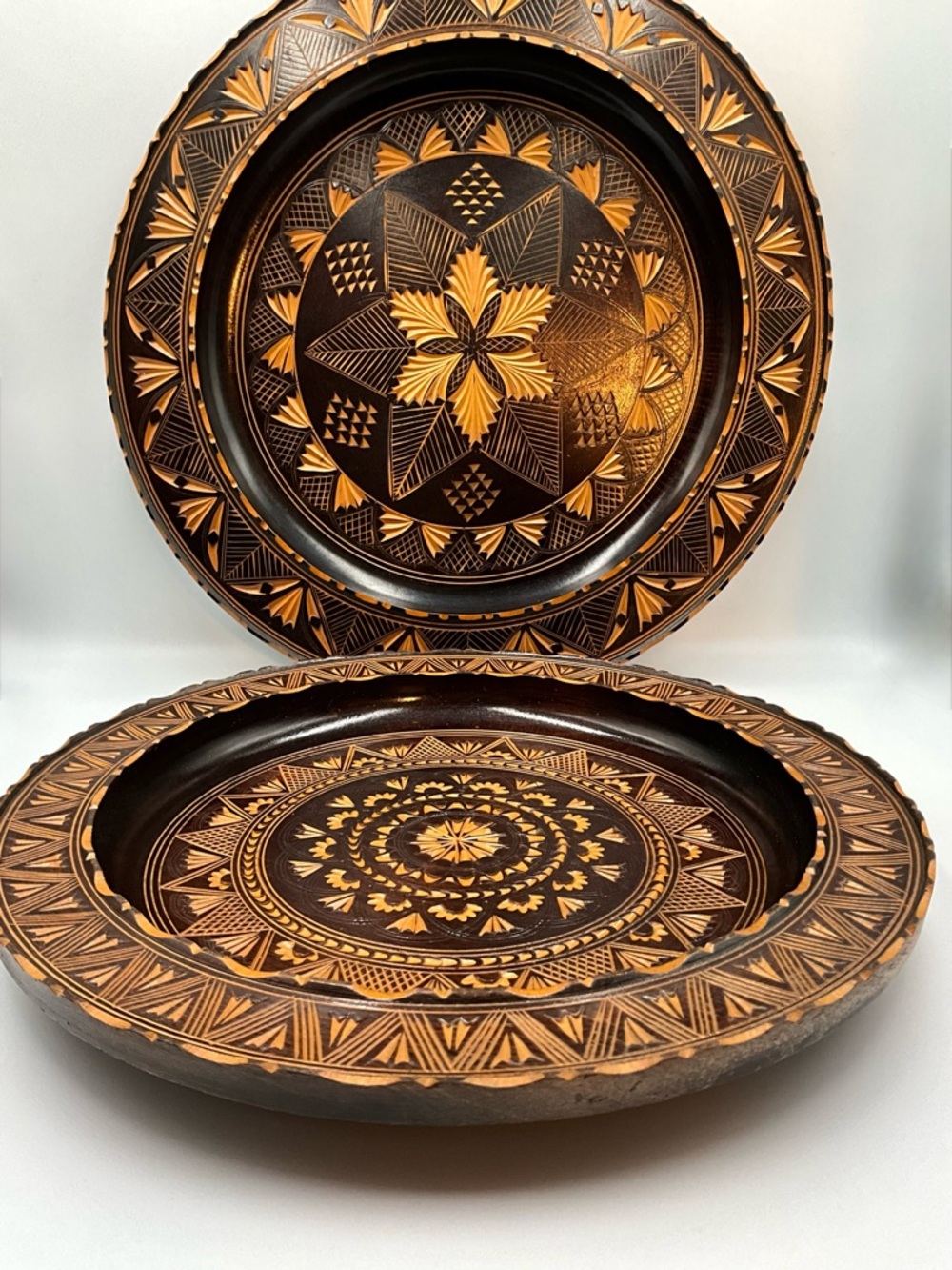 Handcrafted Wooden Decorative Wall Decor - Set of 2 European Folk Art